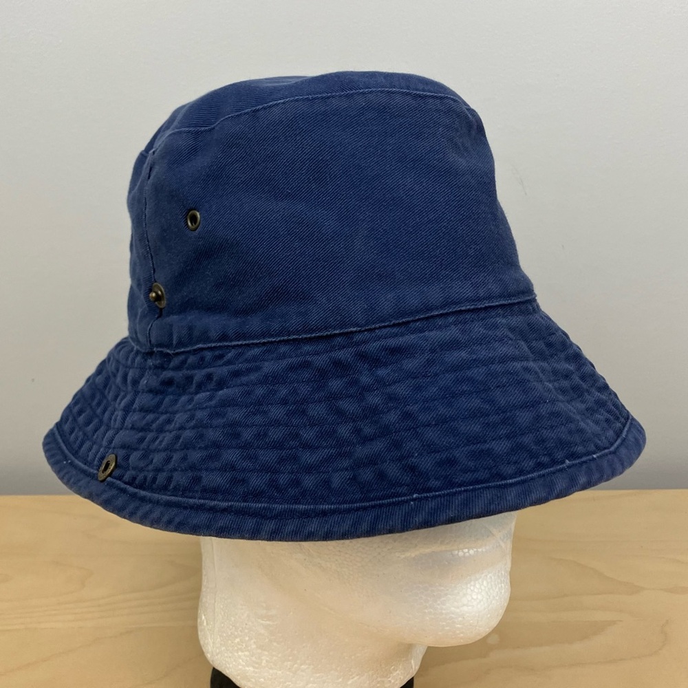 Vintage GAP Bucket Hat Plain Solid Navy Blue Adult Size M/L With Snaps Y2K
